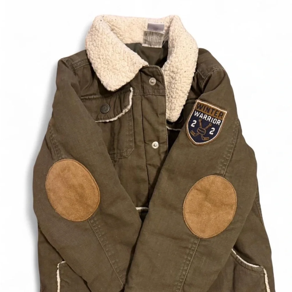 Little boys Gymboree Sherpa Collar Olive green Jacket